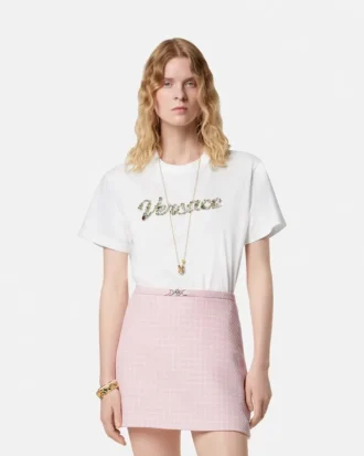Broderad T-shirt i bomullsjersey