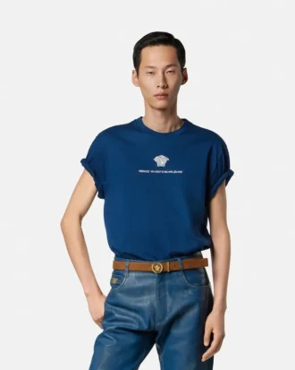 Broderad T-shirt i bomullsjersey