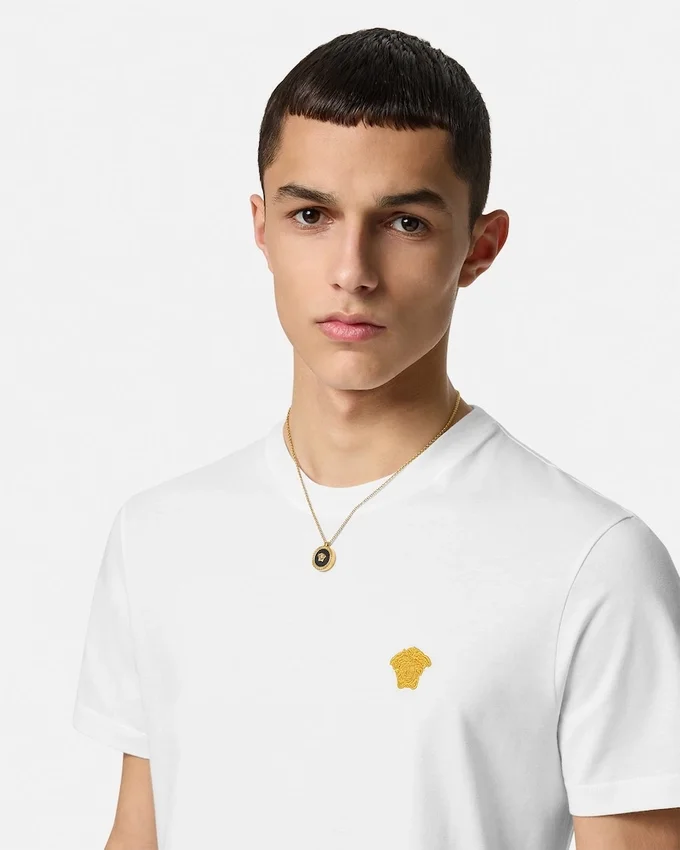 Broderad T-shirt i bomullsjersey Broderad T-shirt i bomullsjersey