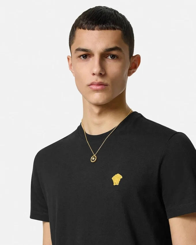 Broderad T-shirt i bomullsjersey Broderad T-shirt i bomullsjersey
