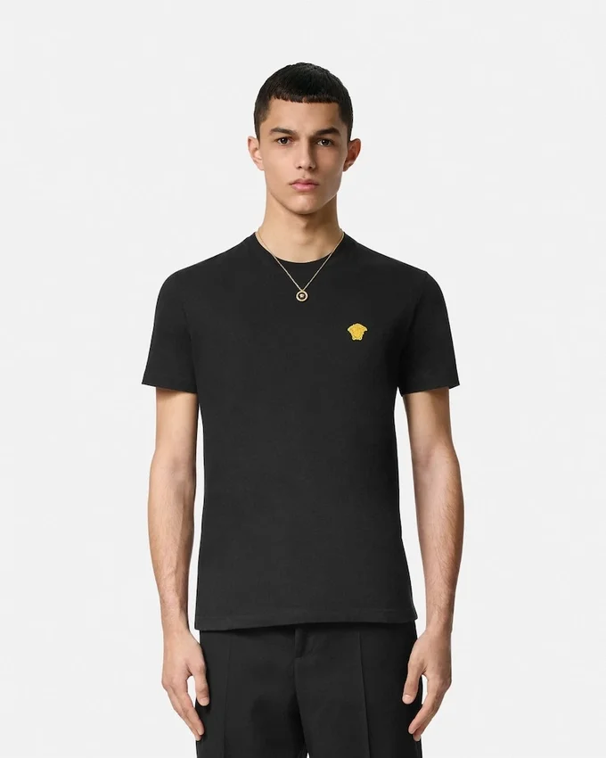 Broderad T-shirt i bomullsjersey Broderad T-shirt i bomullsjersey