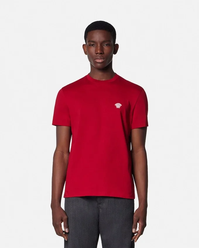 Broderad T-shirt i bomullsjersey Broderad T-shirt i bomullsjersey