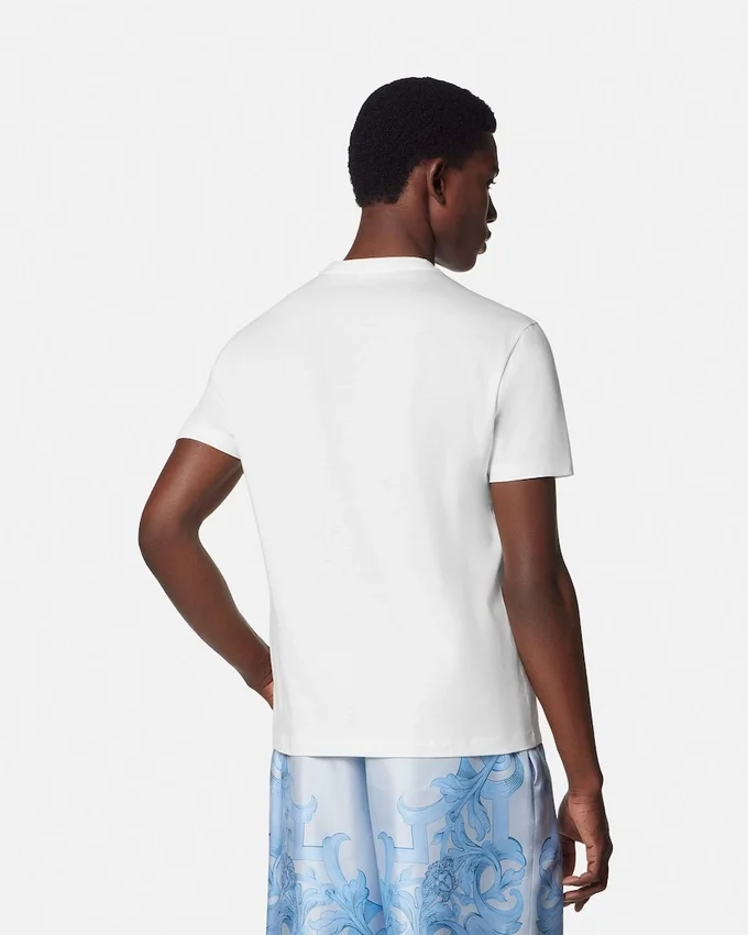 Broderad T-shirt i bomullsjersey Broderad T-shirt i bomullsjersey