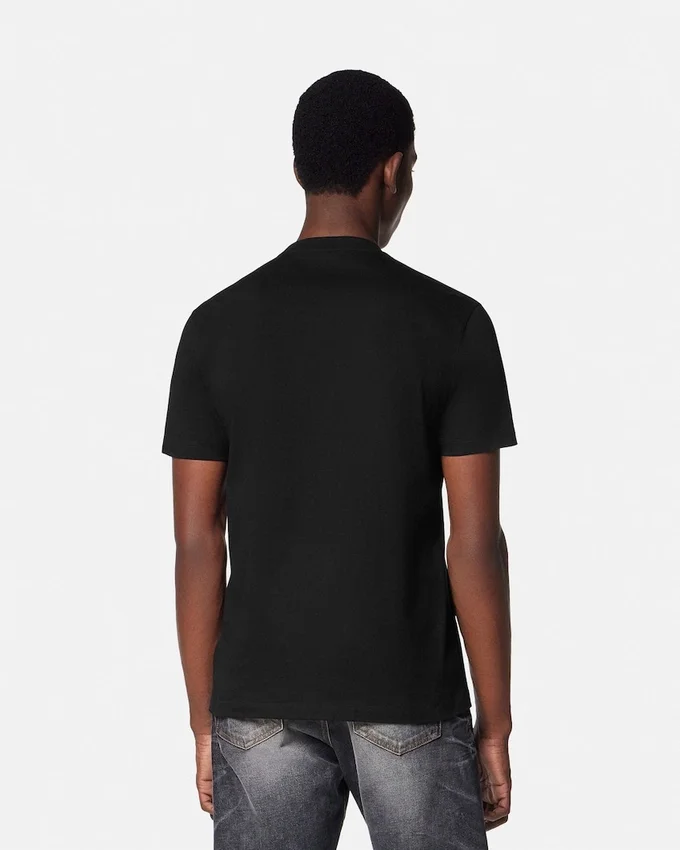 Broderad T-shirt i bomullsjersey Broderad T-shirt i bomullsjersey