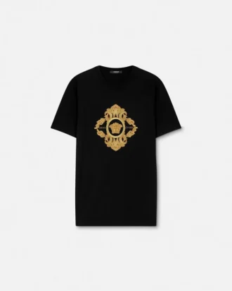 Broderad T-shirt med barockmotiv