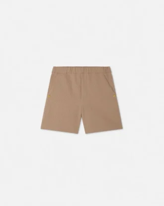 Broderade shorts i bomullsseersucker för barn