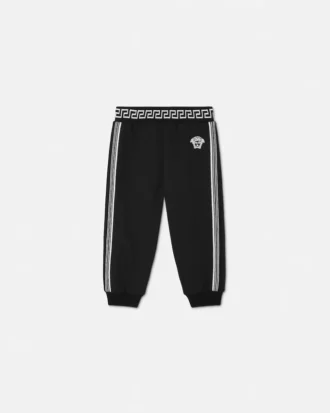 Broderade sweatpants i bomullsjersey för barn