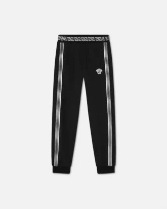 Broderade sweatpants i bomullsjersey för barn