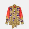 Cheetah Barocco Silk Lavallière Shirt