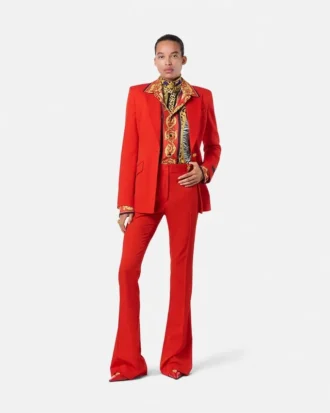 Cheetah Barocco Silk Lavallière Shirt