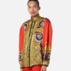 Cheetah Barocco Silk Lavallière Shirt