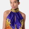 Cheetah Barocco Silk Lavallière Top Cheetah Barocco Silk Lavallière Top