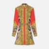 Cheetah Barocco Silk Mini Shirt Dress Cheetah Barocco Silk Mini Shirt Dress