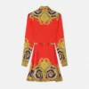 Cheetah Barocco Silk Mini Shirt Dress Cheetah Barocco Silk Mini Shirt Dress