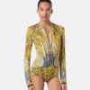 Cheetah Foulard draperad bodysuit Cheetah Foulard draperad bodysuit