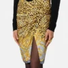 Cheetah Foulard draperad midikjol Cheetah Foulard draperad midikjol