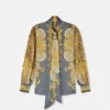 Cheetah Foulard Silk Lavallière Shirt