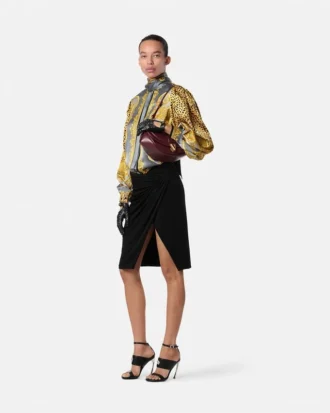 Cheetah Foulard Silk Lavallière Shirt
