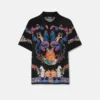 Coral Theatre Knit Silk Polo Shirt Coral Theatre Knit Silk Polo Shirt