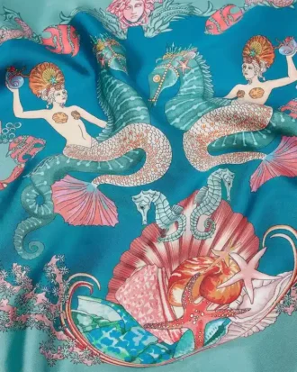Coral Theatre Stor silkesfoulard 90 cm