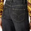 Dekorerade högmidjade jeans med normal passform Dekorerade högmidjade jeans med normal passform
