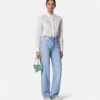 Dekorerade jeans med hög midja och normal passform Dekorerade jeans med hög midja och normal passform