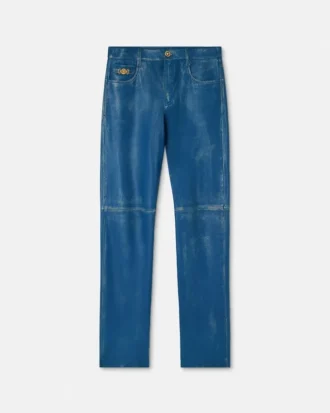 Distressed läderbyxor