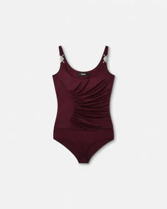 Drapad bodysuit i viskosjersey