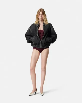 Drapad bodysuit i viskosjersey