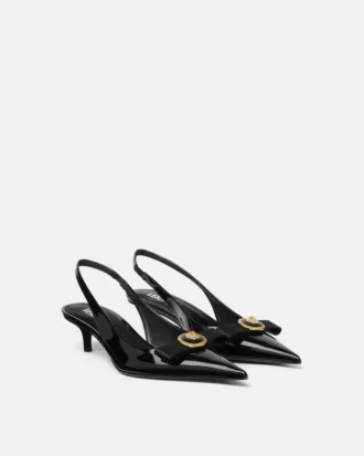 Gianni Ribbon Lackerade slingbacks 45 mm