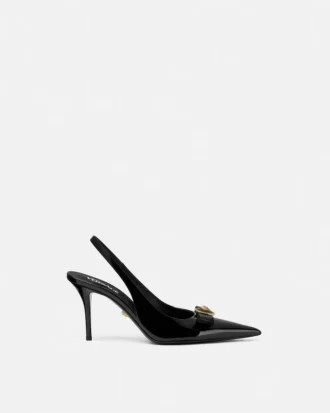 Gianni Ribbon Lackerade slingbacks 85 mm