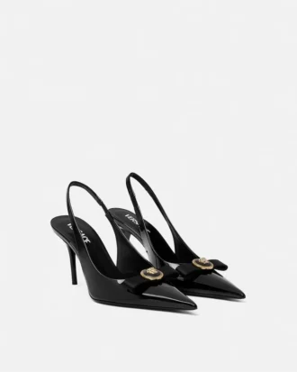 Gianni Ribbon Lackerade slingbacks 85 mm