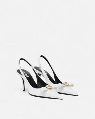 Gianni Ribbon Lackerade slingbacks 85 mm