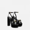 Gianni Ribbon Patent Sandals 140 mm