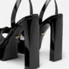 Gianni Ribbon Patent Sandals 140 mm