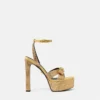 Gianni Ribbon-smyckade satinsandaler 140 mm Gianni Ribbon-smyckade satinsandaler 140 mm