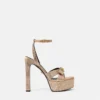 Gianni Ribbon-smyckade satinsandaler 140 mm Gianni Ribbon-smyckade satinsandaler 140 mm