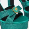Gianni Ribbon-smyckade satinsandaler 140 mm Gianni Ribbon-smyckade satinsandaler 140 mm