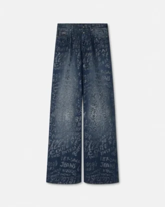 Glitter Logomania Wide-Leg Jeans
