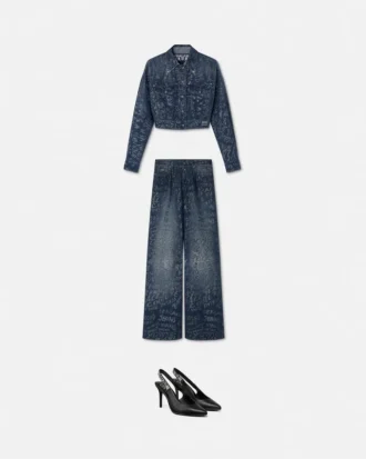 Glitter Logomania Wide-Leg Jeans