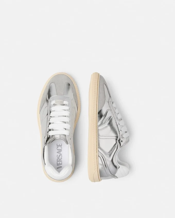 Greca Court Metallic Sneakers Greca Court Metallic Sneakers