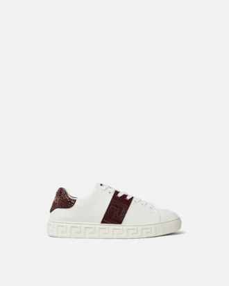 Greca Embellished Nylon Sneakers