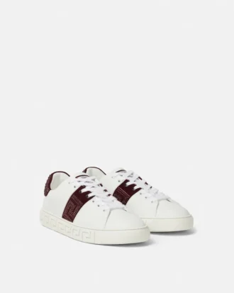 Greca Embellished Nylon Sneakers
