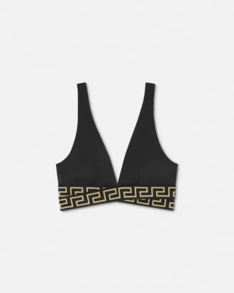 Jacquard-bikinitopp med triangulära kupor