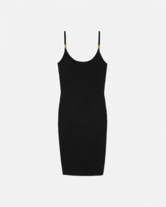 Jacquard Stretch Viscose Fitted Knit Mini Dress