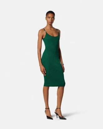 Jacquard Stretch Viscose Fitted Knit Mini Dress