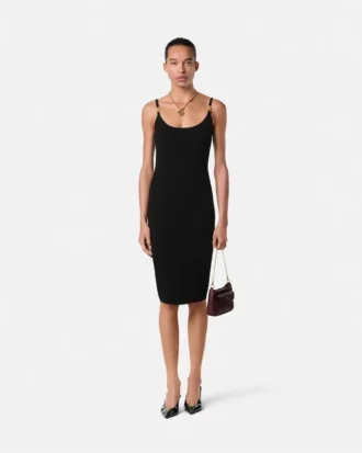 Jacquard Stretch Viscose Fitted Knit Mini Dress