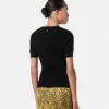 Jacquardstickad, figursydd T-shirt i stretchviskos