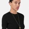 Jacquardstickad, figursydd T-shirt i stretchviskos