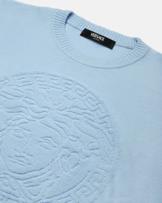 Kashmirblandad stickad tröja med Medusa-motiv Kashmirblandad stickad tröja med Medusa-motiv